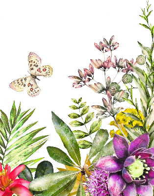 Rolgordijn voor balkondeur met bloemenmotief