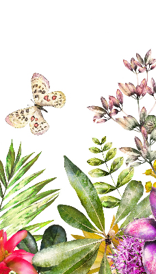 Rolgordijn voor balkondeur met bloemenmotief