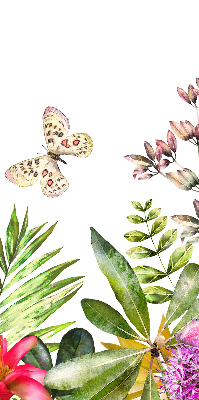 Rolgordijn voor balkondeur met bloemenmotief