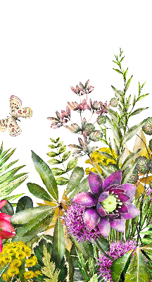 Rolgordijn voor balkondeur met bloemenmotief
