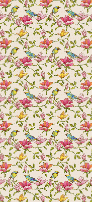 Binnenrolgordijn voor raam met vogels op bloemen