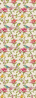 Binnenrolgordijn voor raam met vogels op bloemen
