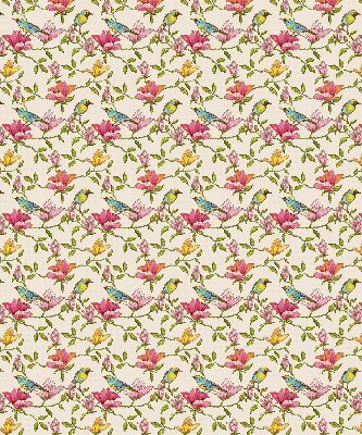 Binnenrolgordijn voor raam met vogels op bloemen