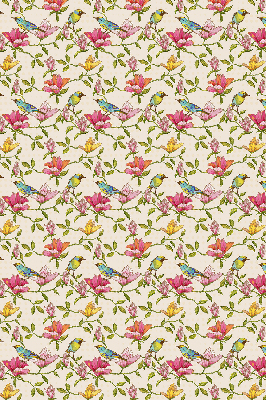 Binnenrolgordijn voor raam met vogels op bloemen