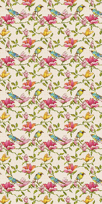 Binnenrolgordijn voor raam met vogels op bloemen