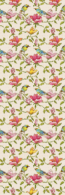 Binnenrolgordijn voor raam met vogels op bloemen