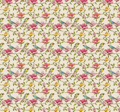 Binnenrolgordijn voor raam met vogels op bloemen