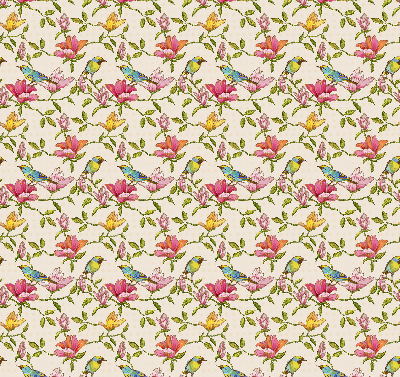 Binnenrolgordijn voor raam met vogels op bloemen