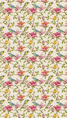Binnenrolgordijn voor raam met vogels op bloemen