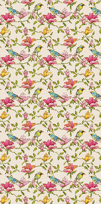 Binnenrolgordijn voor raam met vogels op bloemen