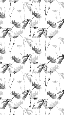 Rolgordijn voor raam met getekende bloemen