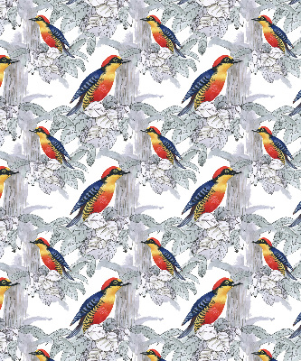 Stoffen rolgordijn met kleurrijke vogelprint