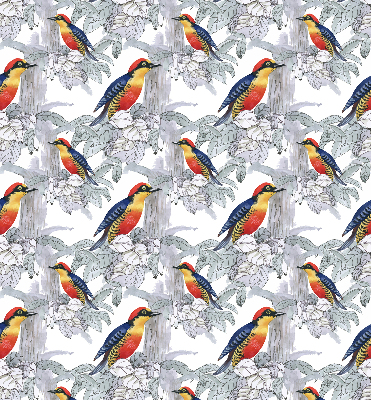 Stoffen rolgordijn met kleurrijke vogelprint