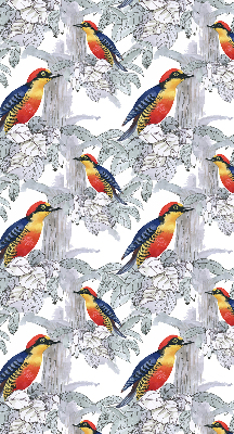 Stoffen rolgordijn met kleurrijke vogelprint