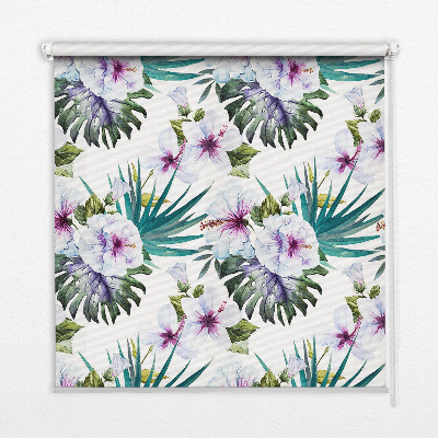 Rolgordijn voor raam met bloemenprint