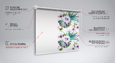 Rolgordijn voor raam met bloemenprint