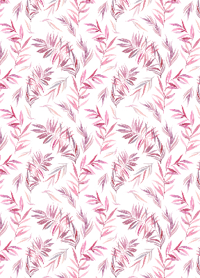 Binnenrolgordijn voor raam met roze bladeren