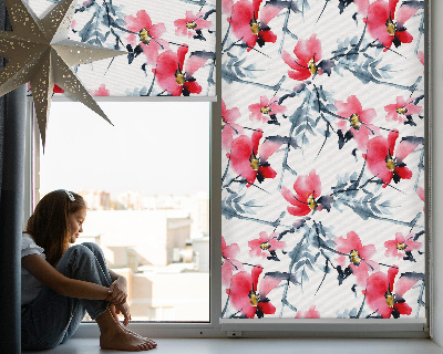 Binnenrolgordijn voor raam bloemen