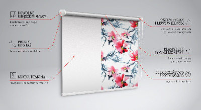 Binnenrolgordijn voor raam bloemen