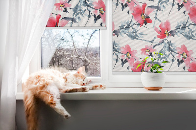 Binnenrolgordijn voor raam bloemen