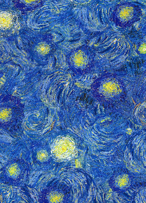 Binnenrolgordijn voor raam geschilderd blauw schilderij