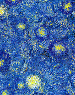 Binnenrolgordijn voor raam geschilderd blauw schilderij