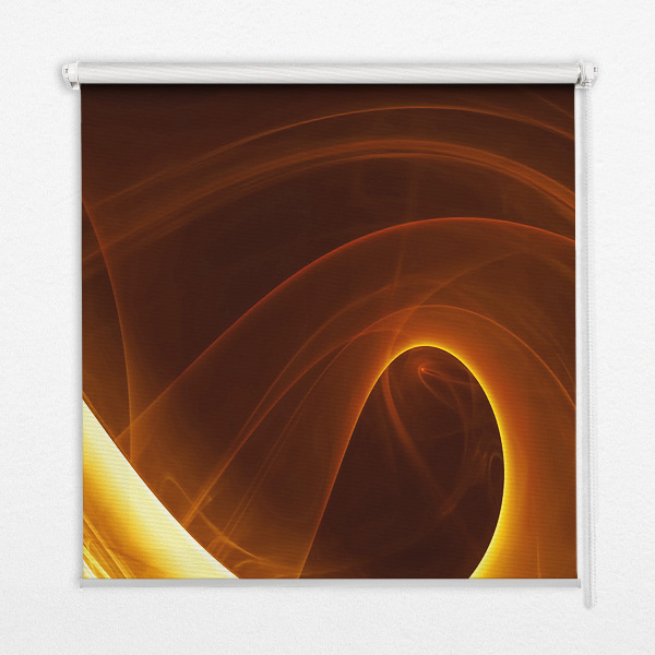 Rolgordijn voor balkondeur in oranje abstract design