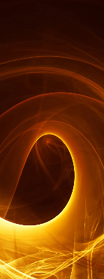 Rolgordijn voor balkondeur in oranje abstract design