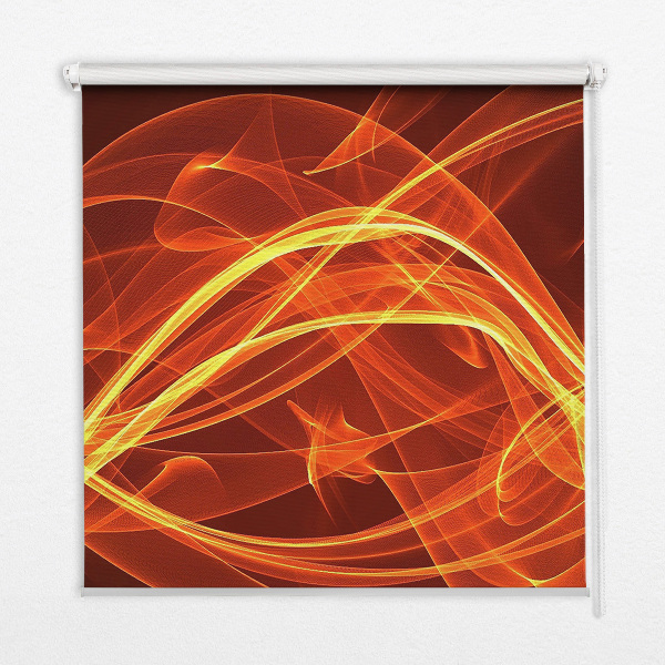 Binnengordijn met oranje abstracte print
