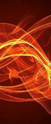 Binnengordijn met oranje abstracte print