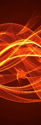 Binnengordijn met oranje abstracte print