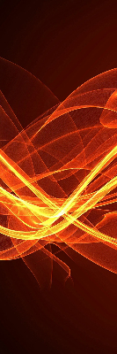 Binnengordijn met oranje abstracte print