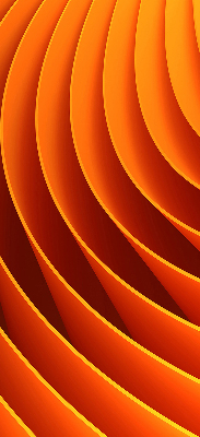 Binnengordijn in oranje abstracte uitvoering