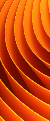 Binnengordijn in oranje abstracte uitvoering