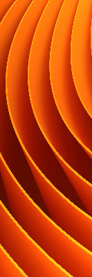 Binnengordijn in oranje abstracte uitvoering