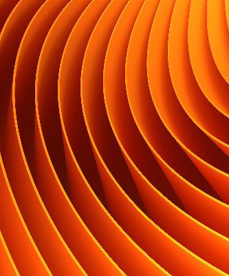 Binnengordijn in oranje abstracte uitvoering