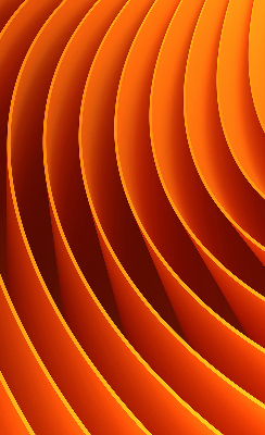 Binnengordijn in oranje abstracte uitvoering