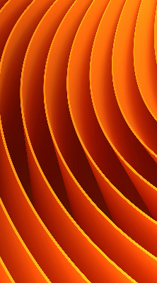 Binnengordijn in oranje abstracte uitvoering