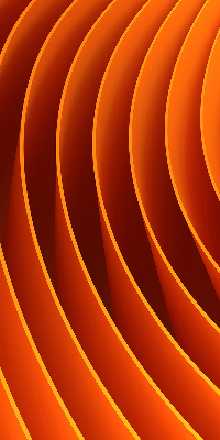 Binnengordijn in oranje abstracte uitvoering