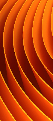 Binnengordijn in oranje abstracte uitvoering