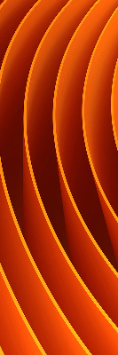 Binnengordijn in oranje abstracte uitvoering