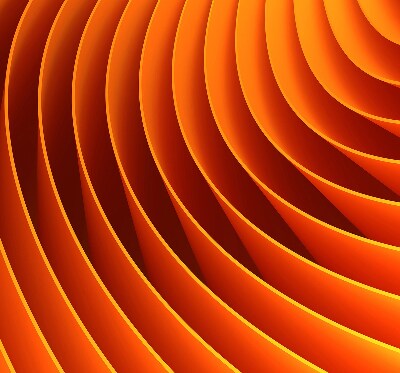 Binnengordijn in oranje abstracte uitvoering