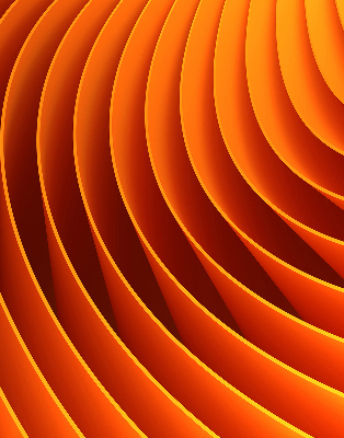 Binnengordijn in oranje abstracte uitvoering