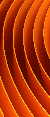 Binnengordijn in oranje abstracte uitvoering
