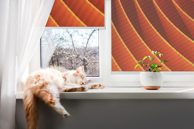 Binnengordijn in oranje abstracte uitvoering