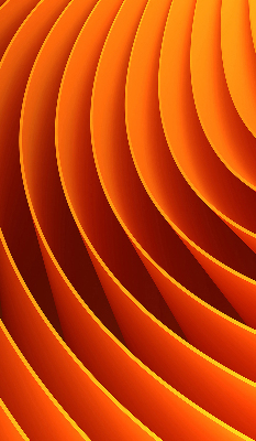 Binnengordijn in oranje abstracte uitvoering