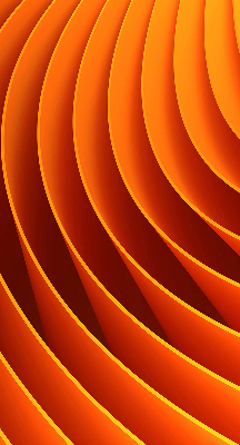 Binnengordijn in oranje abstracte uitvoering