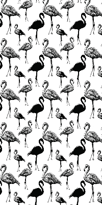 Rolgordijn voor balkondeur met zwarte flamingo's