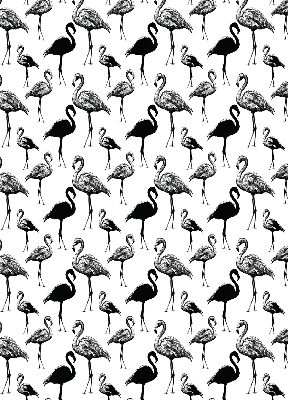 Rolgordijn voor balkondeur met zwarte flamingo's