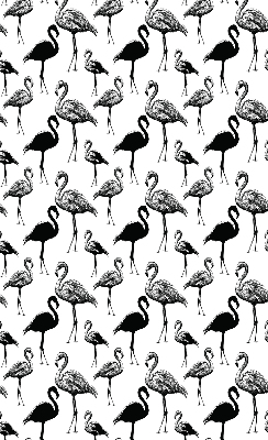 Rolgordijn voor balkondeur met zwarte flamingo's
